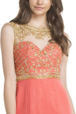 -- FABRIC :: CORAL/GOLD